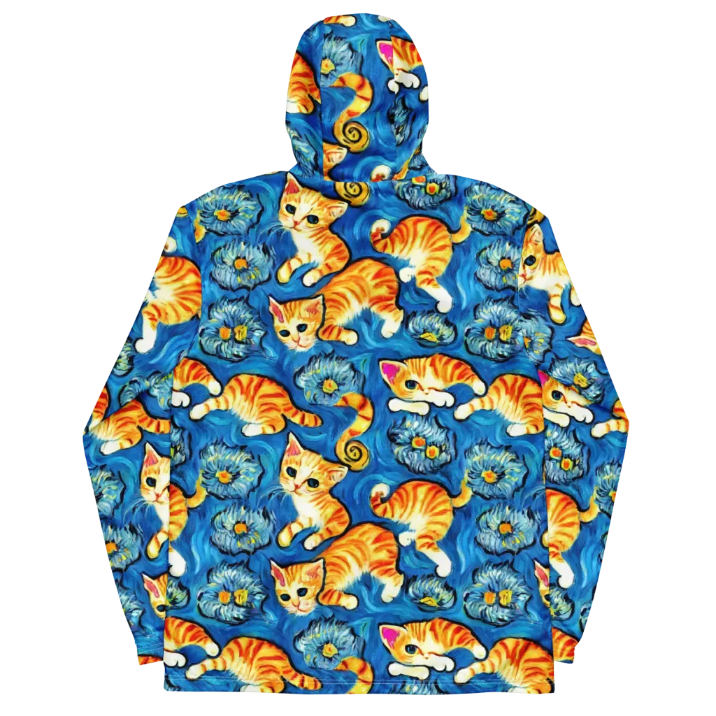 Indigo Marmalade Cats on Men's Windbreaker — Back