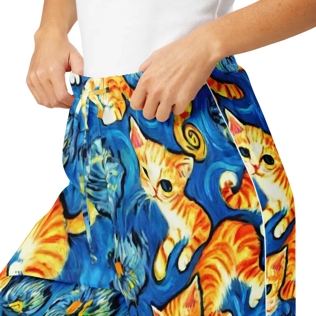 Indigo Marmalade Cats on Women's Pajama Pants — Product details