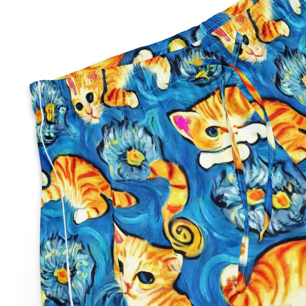 Indigo Marmalade Cats on Women's Pajama Shorts — Product details