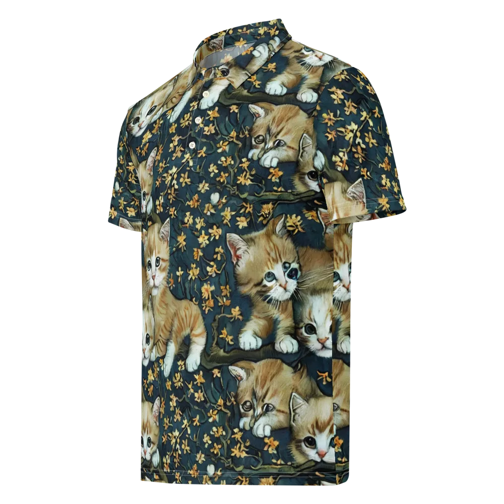 Psychedelic, Aries Moross on Men's Slim Fit Polo Shirt — Left Front