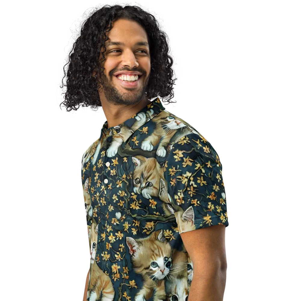 Psychedelic, Aries Moross on Men's Slim Fit Polo Shirt — Left Front