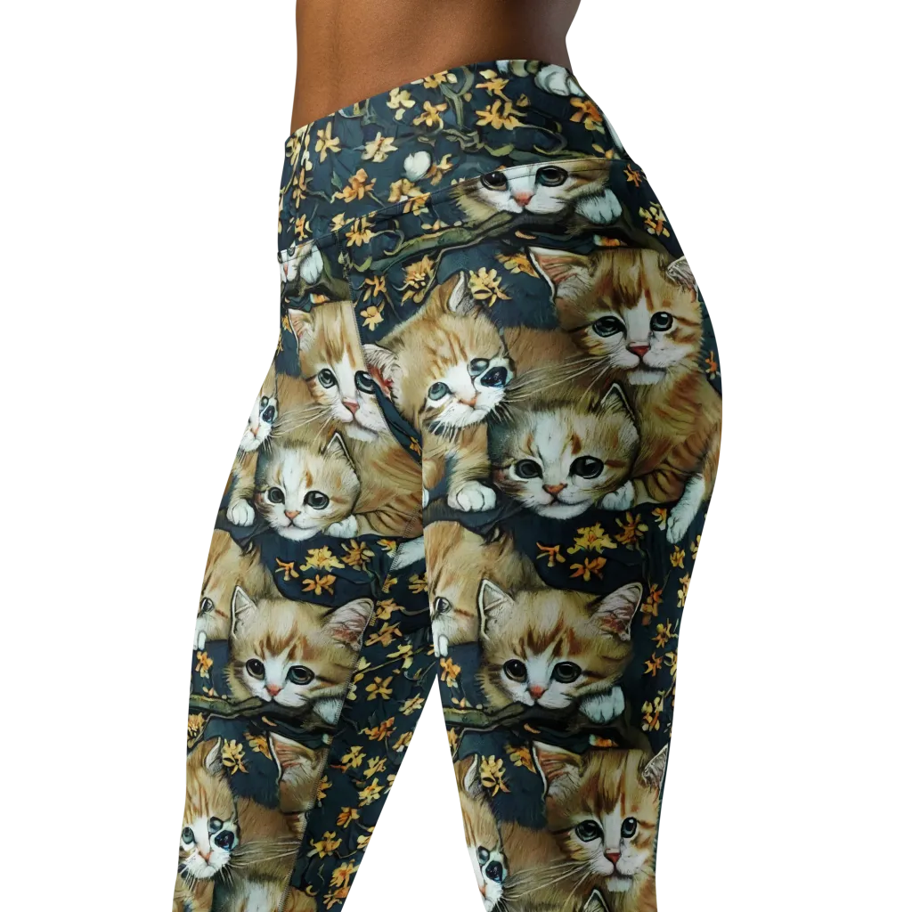 Psychedelic, Aries Moross on Yoga Leggings — Left Front