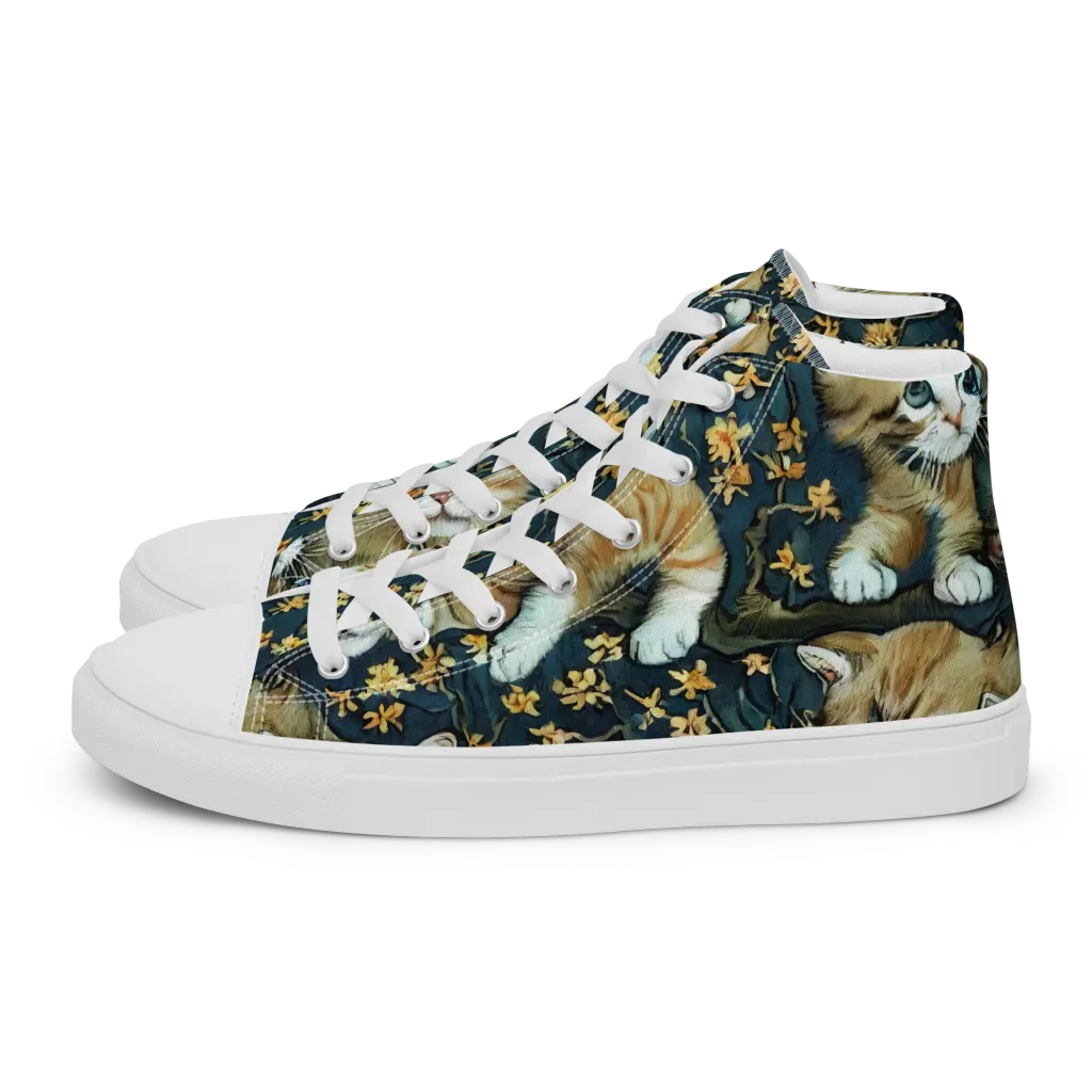 Psychedelic, Aries Moross on Men's High Top Canvas Shoes — Left