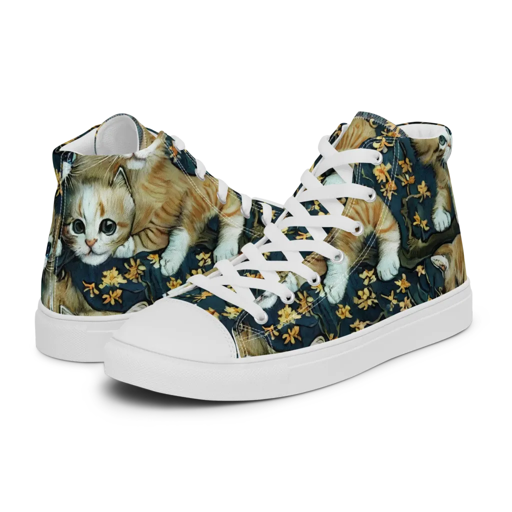 Psychedelic, Aries Moross on Men's High Top Canvas Shoes — Left