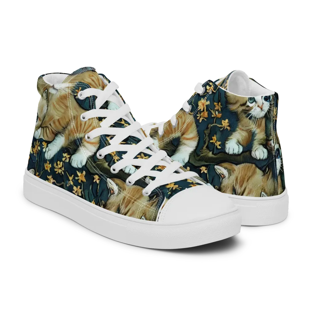 Psychedelic, Aries Moross on Men's High Top Canvas Shoes — Right