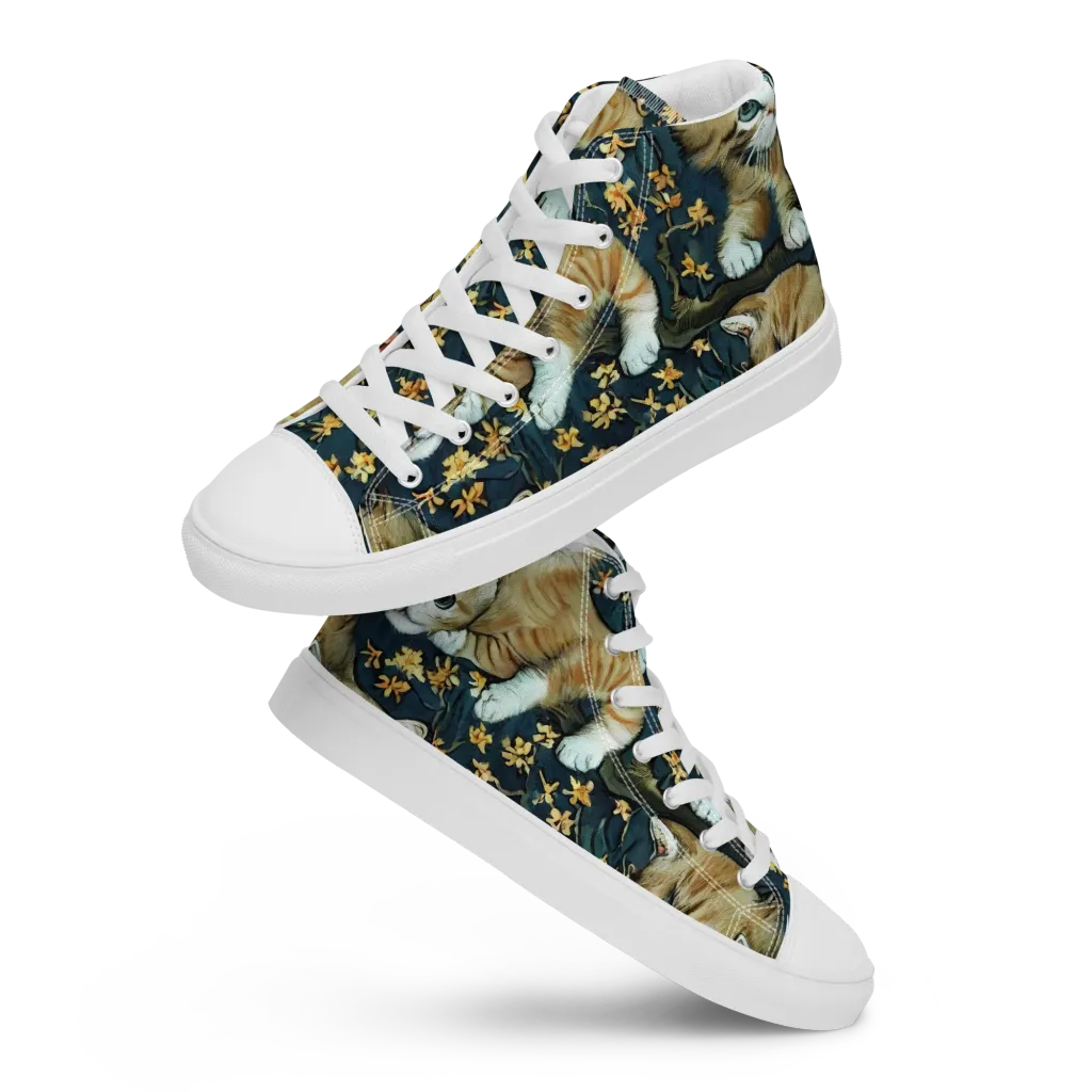 Psychedelic, Aries Moross on Men's High Top Canvas Shoes — Front