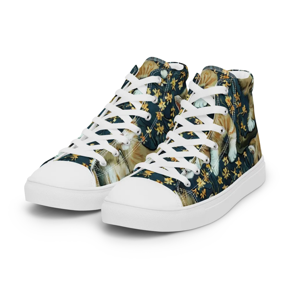 Psychedelic, Aries Moross on Women's High Top Canvas Shoes — Left Front