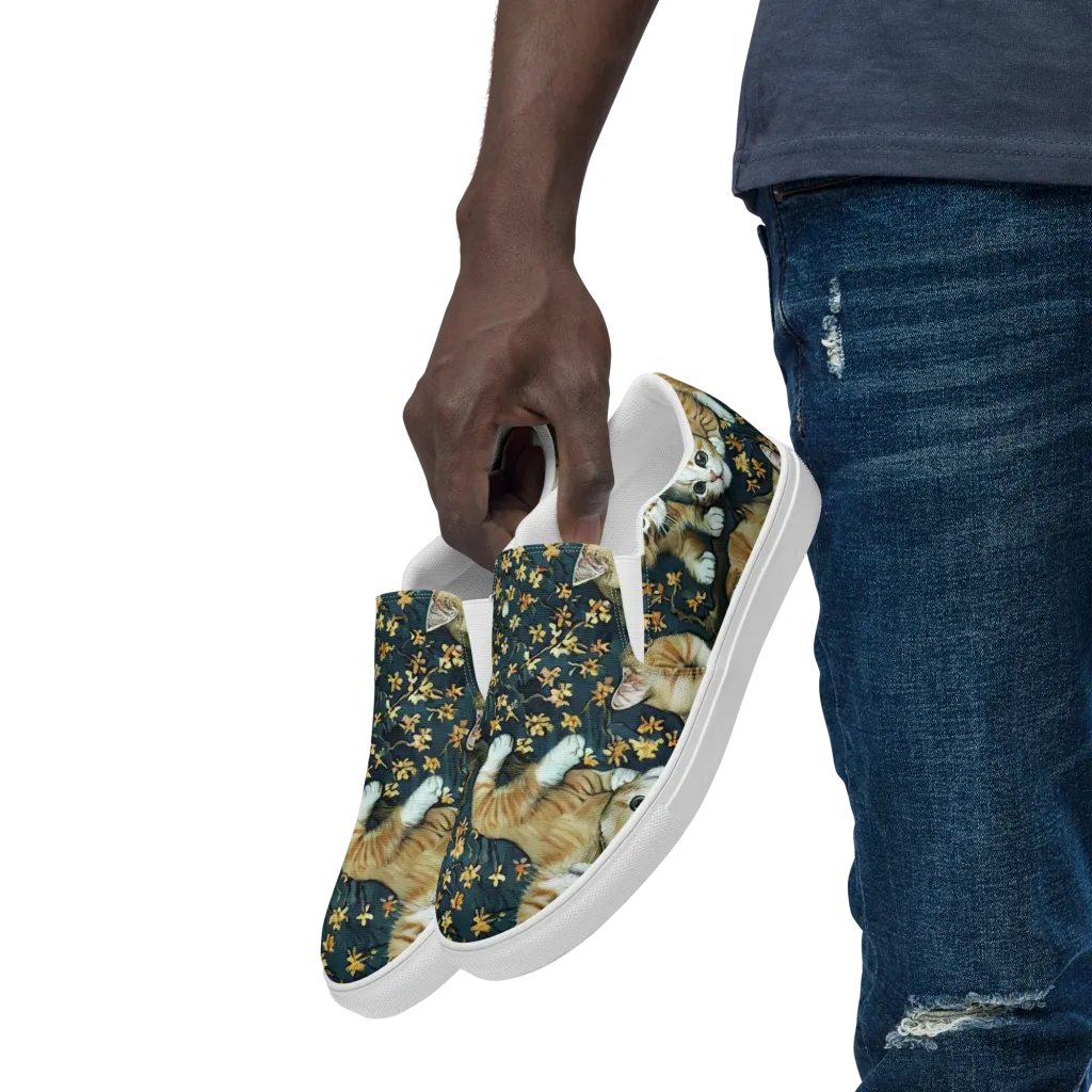 Psychedelic, Aries Moross on Men's Slip-On Canvas Shoes — Left Front