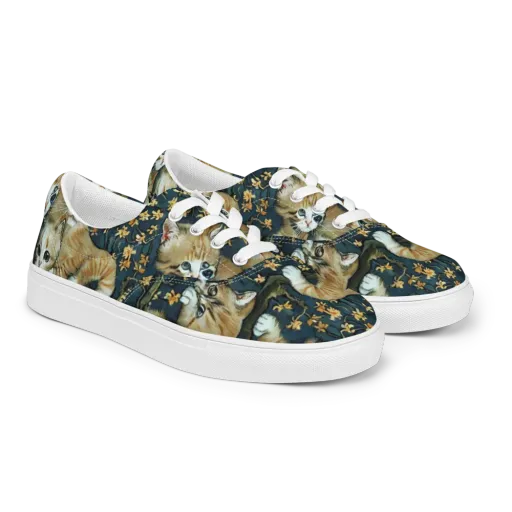 Psychedelic, Aries Moross on a Men's Lace-Up Canvas Shoes
