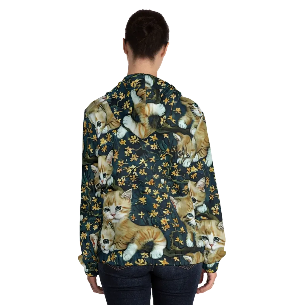 Psychedelic, Aries Moross on Women's Full-Zip Hoodie — Back On Person