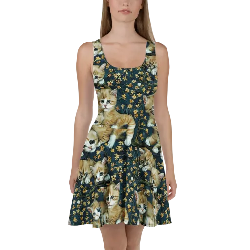 Psychedelic, Aries Moross on a Skater Dress