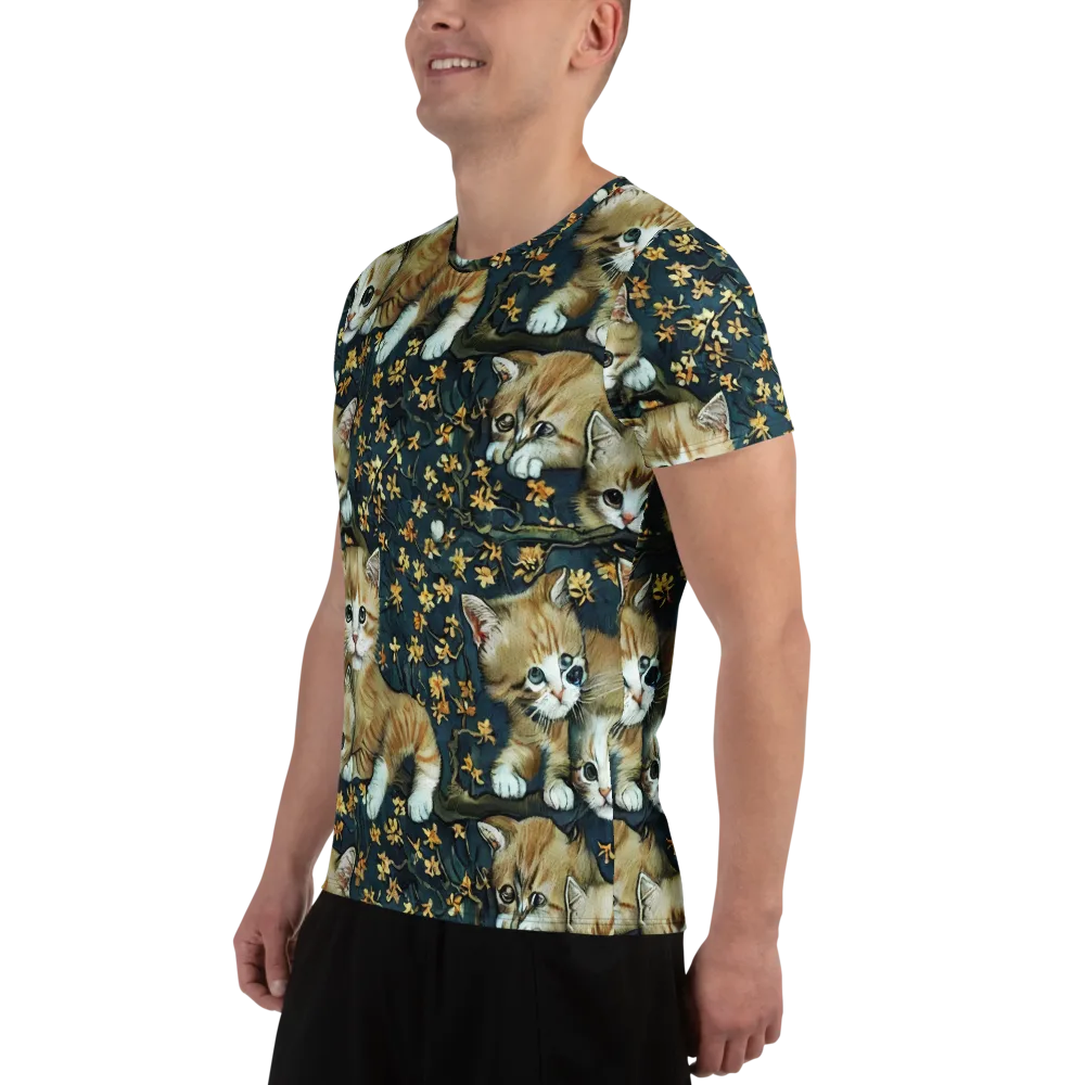Psychedelic, Aries Moross on Men's Athletic T-Shirt — Left