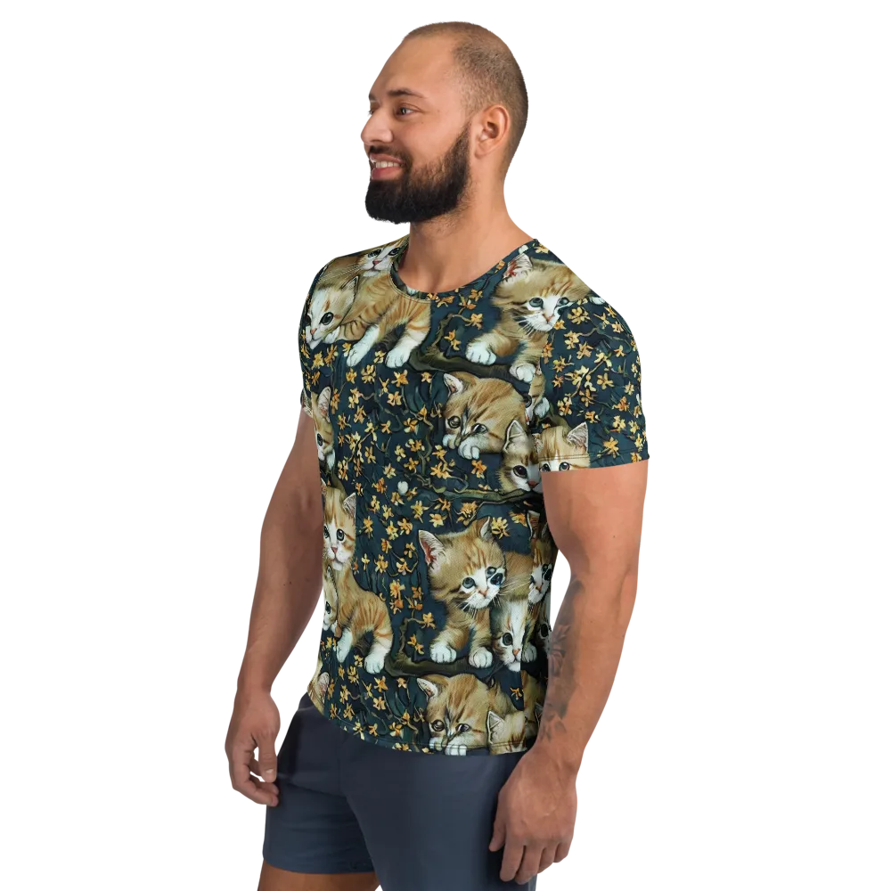 Psychedelic, Aries Moross on Men's Athletic T-Shirt — Left