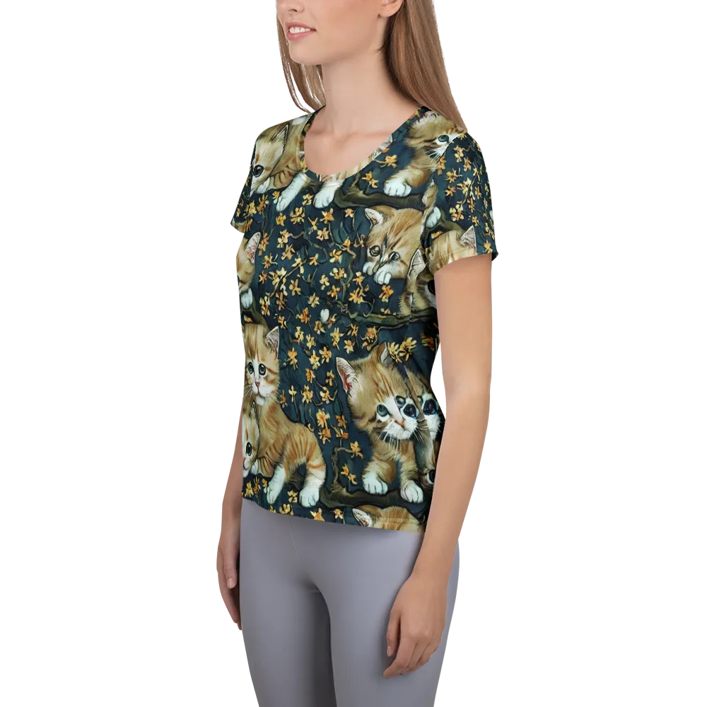 Psychedelic, Aries Moross on Women's Athletic T-Shirt — Left