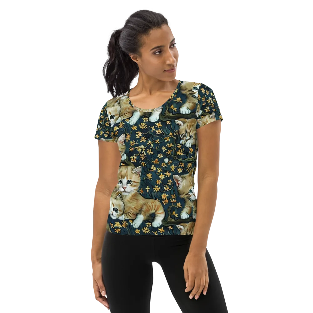 Psychedelic, Aries Moross on Women's Athletic T-Shirt — Front
