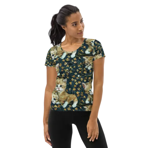 Psychedelic, Aries Moross on a Women's Athletic T-Shirt