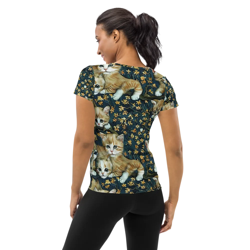 Psychedelic, Aries Moross on Women's Athletic T-Shirt — Back