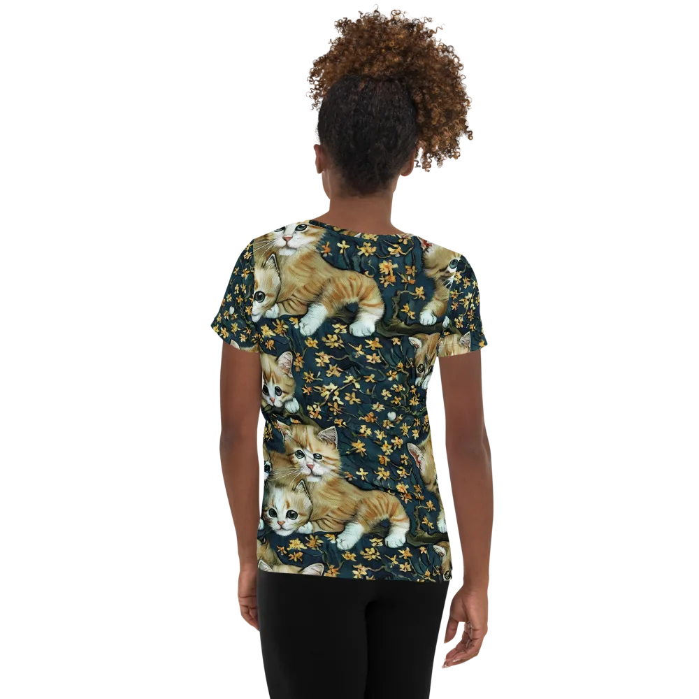 Psychedelic, Aries Moross on Women's Athletic T-Shirt — Back