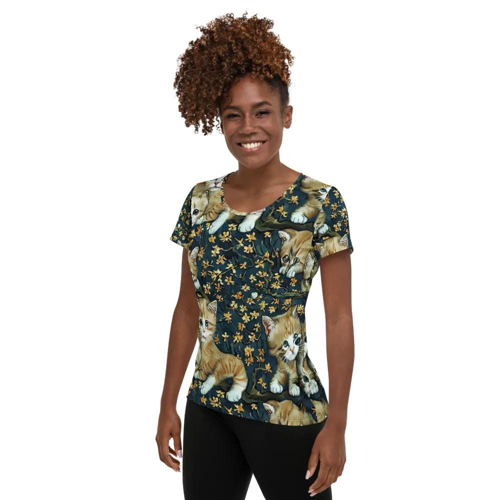 Psychedelic, Aries Moross on Women's Athletic T-Shirt — Left