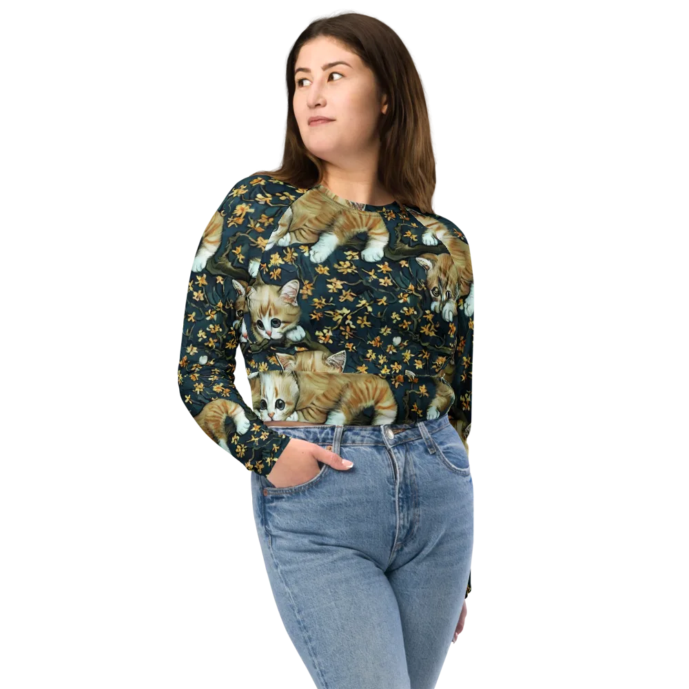 Psychedelic, Aries Moross on Long Sleeve Crop Top — Front