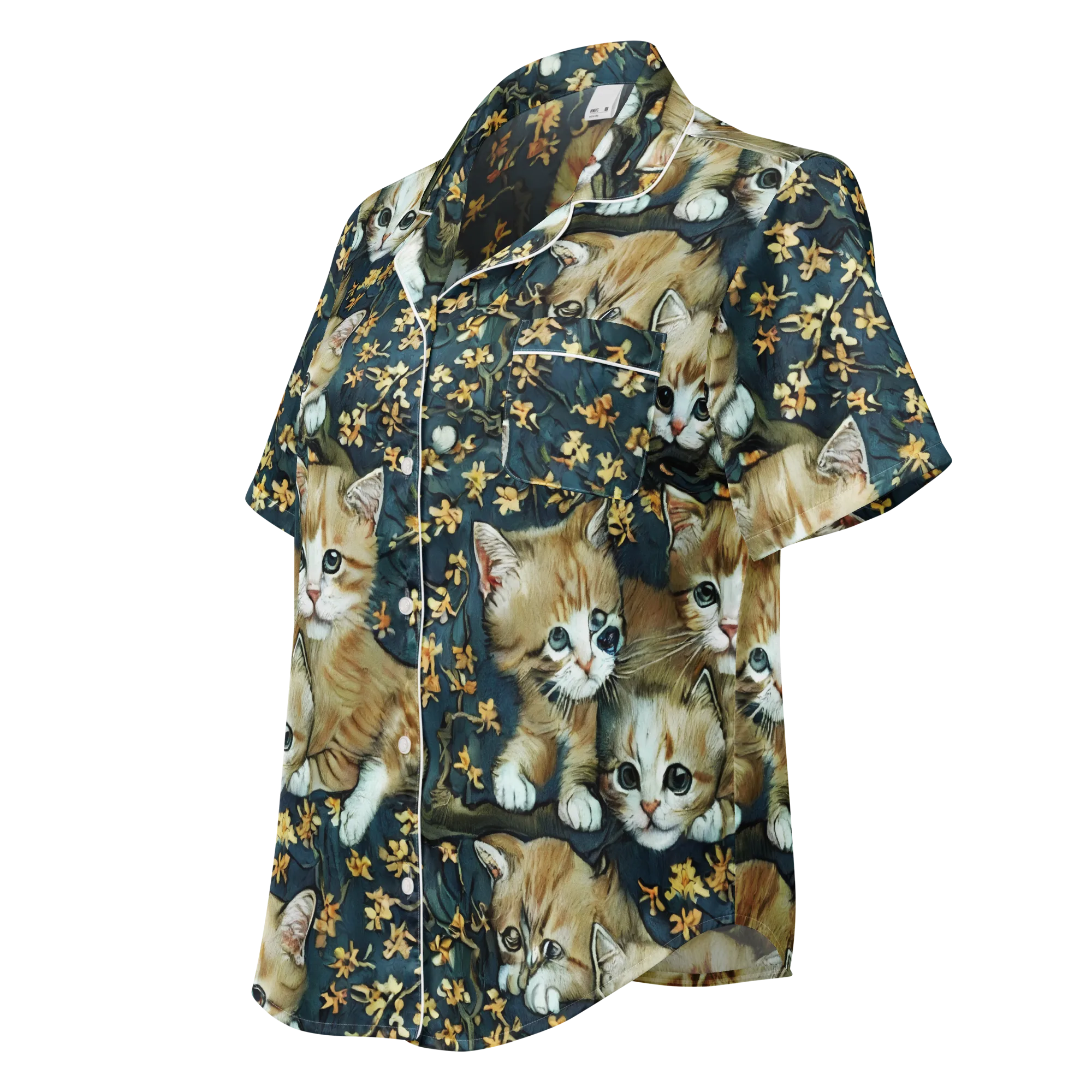 Psychedelic, Aries Moross on Women's Short Sleeve Pajama Top — Left Front