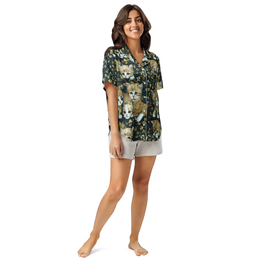 Psychedelic, Aries Moross on Women's Short Sleeve Pajama Top — Front