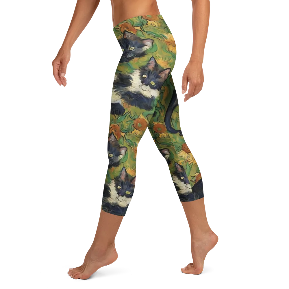 Marigold Catwalk on Capri Leggings — Left