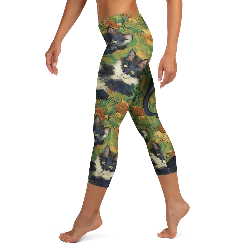 Marigold Catwalk on Capri Leggings — Left