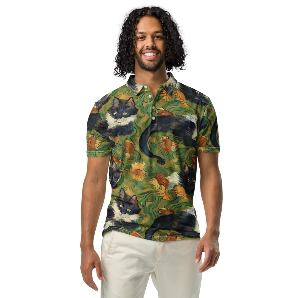 Marigold Catwalk on Men's Slim Fit Polo Shirt — Front