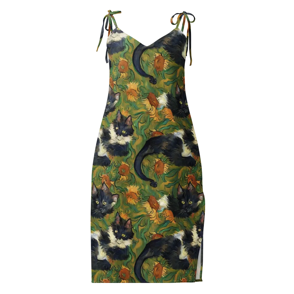 Marigold Catwalk on Slip Dress — Front