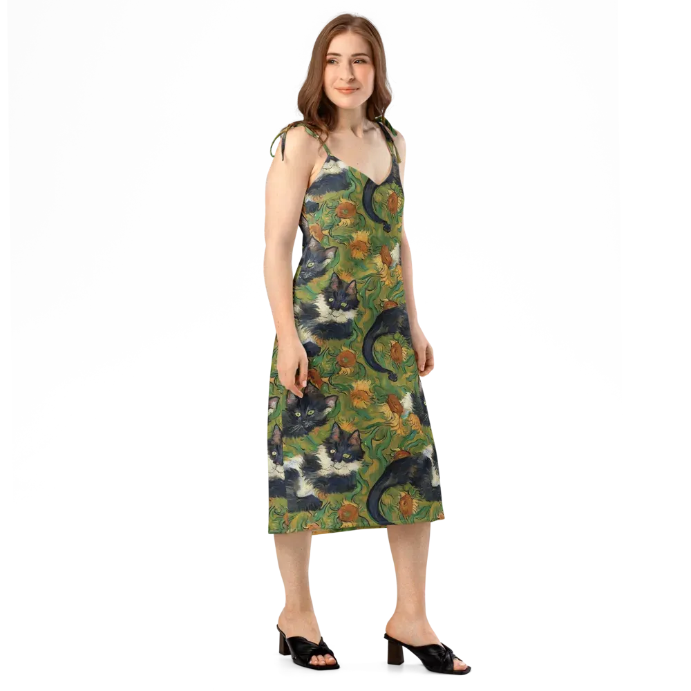 Marigold Catwalk on Slip Dress — Right Front