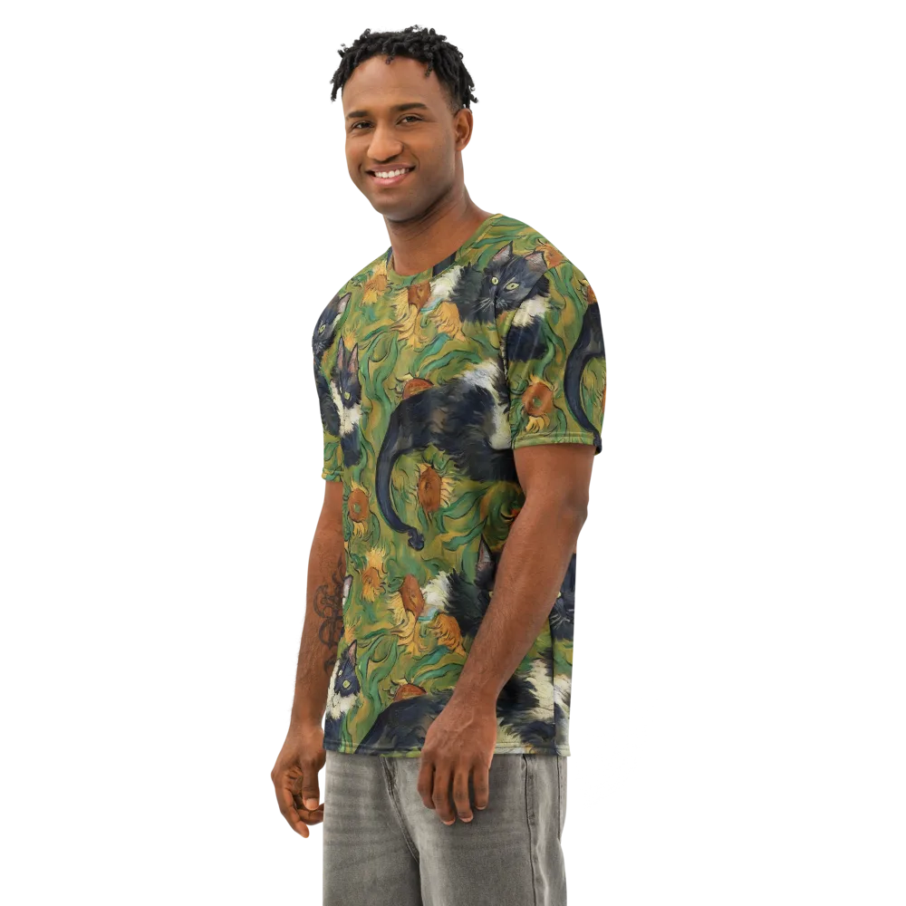 Marigold Catwalk on Men's Cotton Crew Neck T-Shirt — Left Front