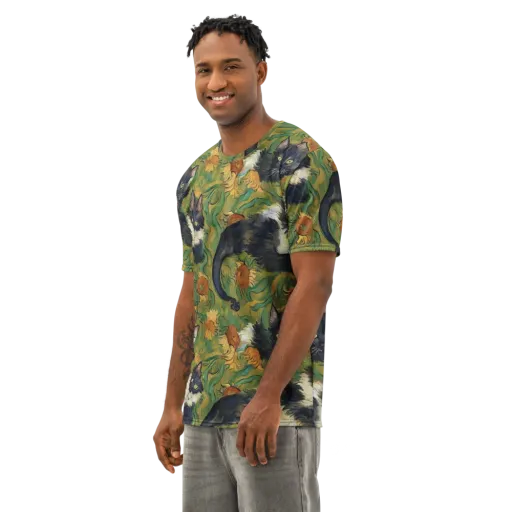 Marigold Catwalk on a Men's Cotton Crew Neck T-Shirt