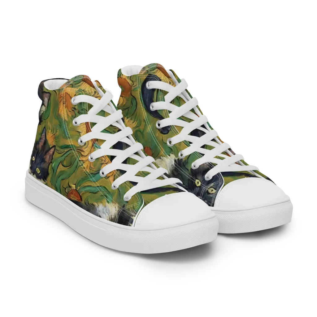Marigold Catwalk on Men's High Top Canvas Shoes — Right Front