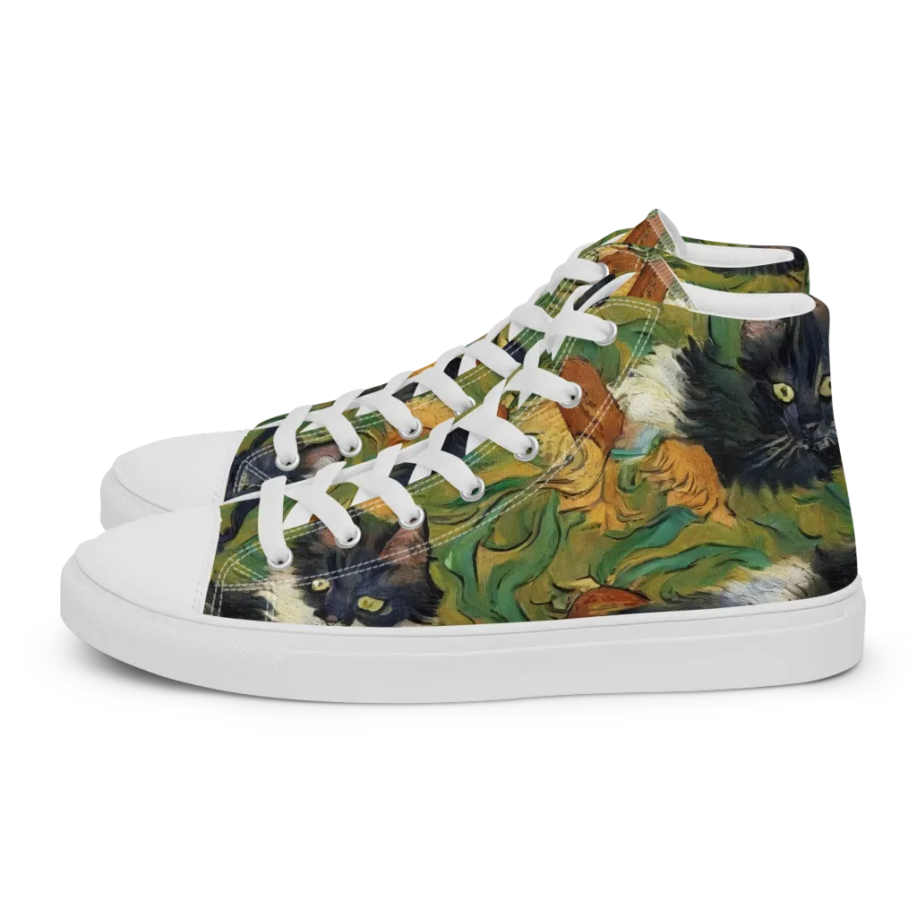 Marigold Catwalk on Men's High Top Canvas Shoes — Left