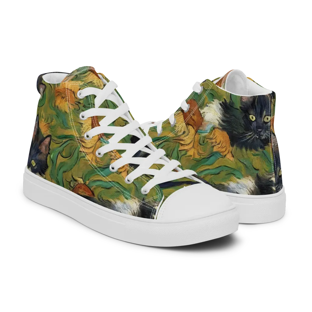 Marigold Catwalk on Men's High Top Canvas Shoes — Right
