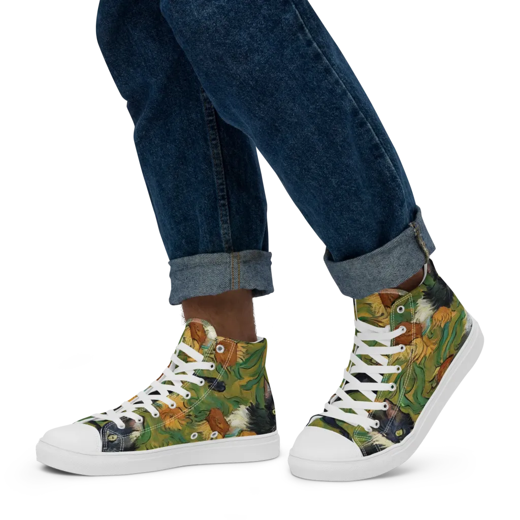Marigold Catwalk on Men's High Top Canvas Shoes — Left