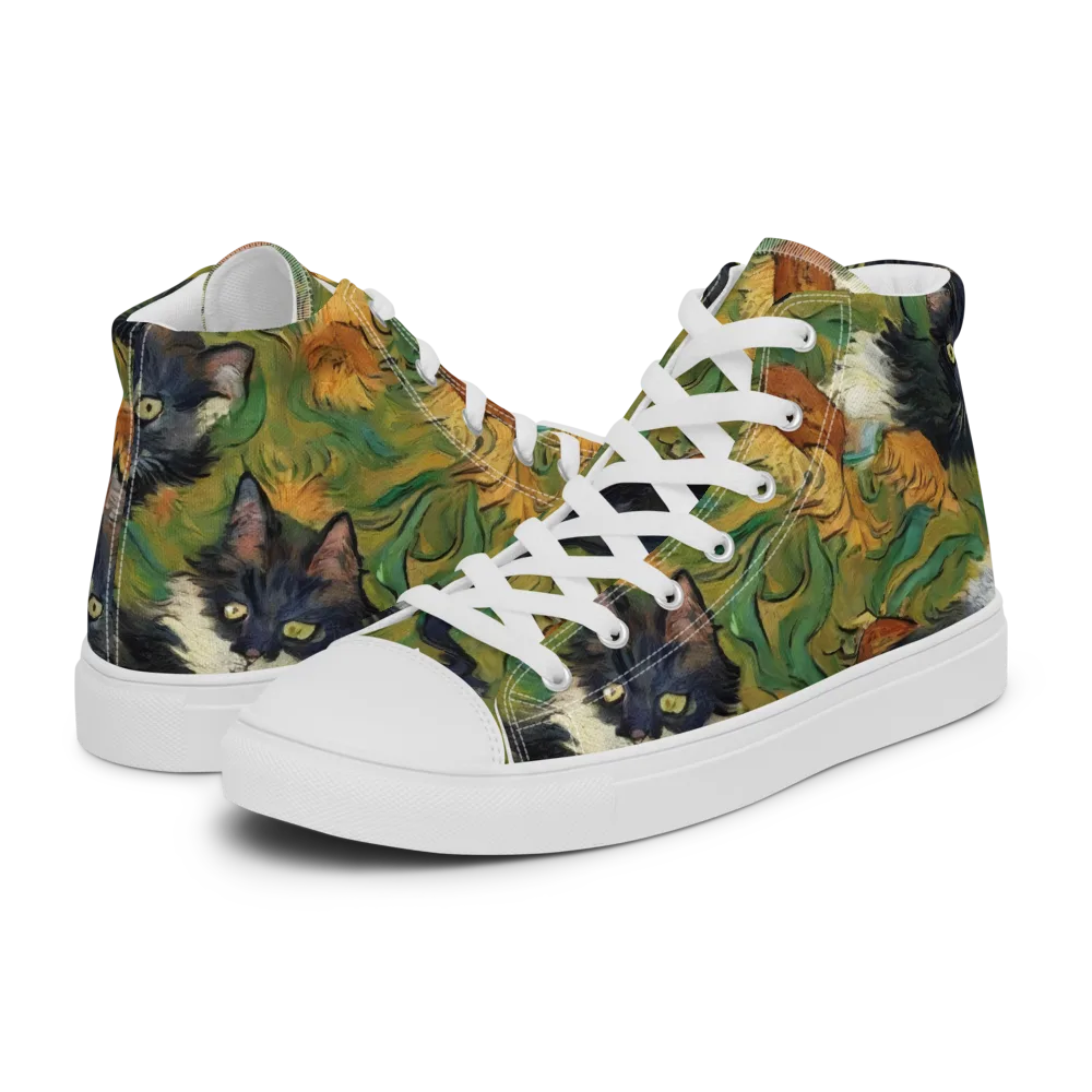 Marigold Catwalk on Women's High Top Canvas Shoes — Left