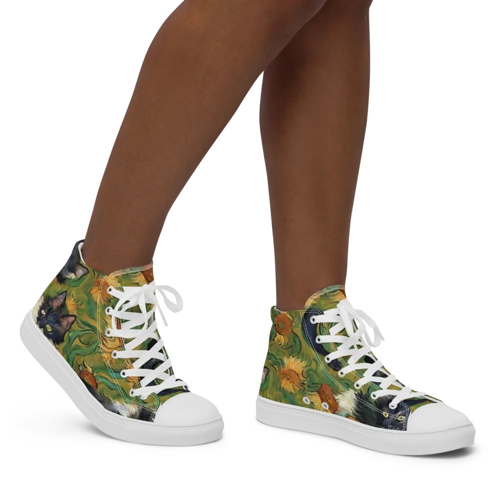 Marigold Catwalk on Women's High Top Canvas Shoes — Right