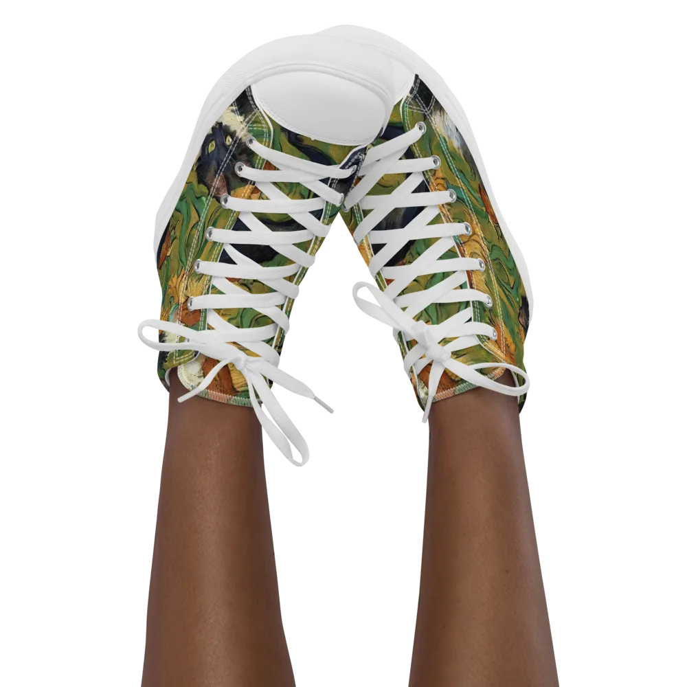 Marigold Catwalk on Women's High Top Canvas Shoes — Front
