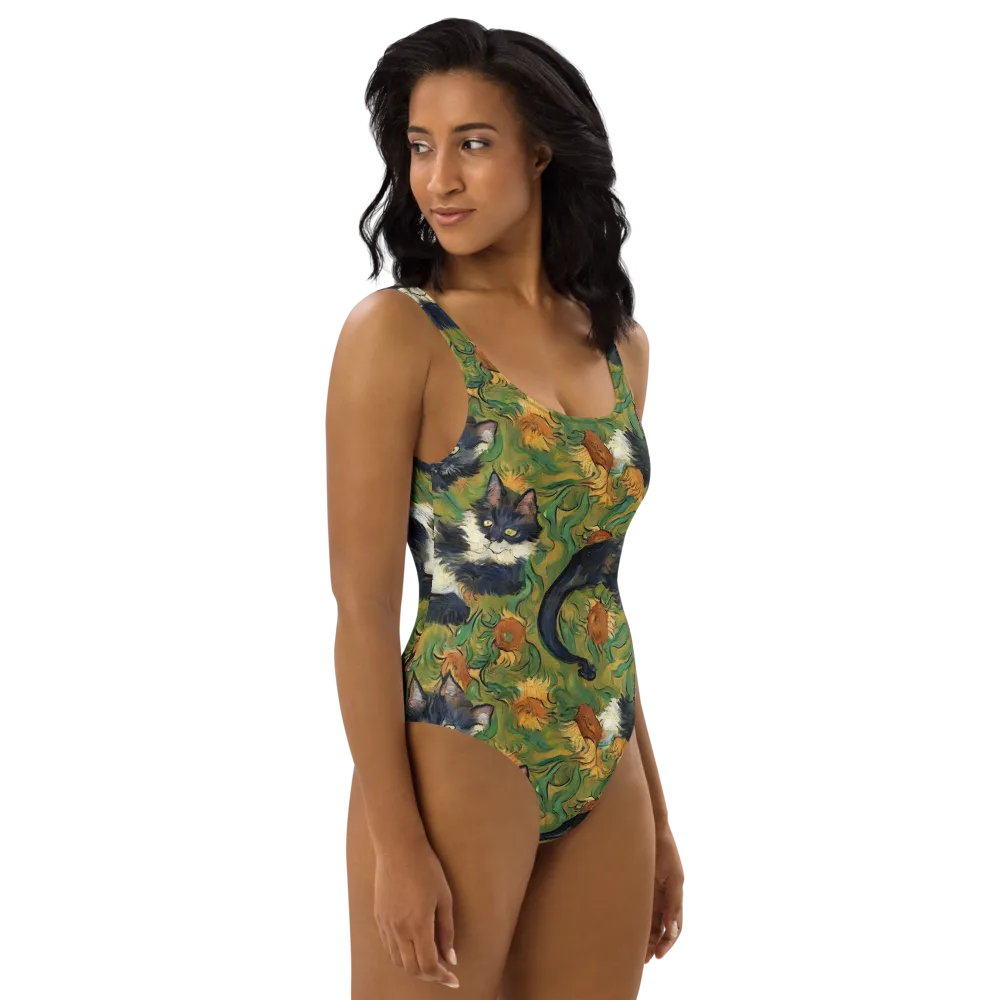 Marigold Catwalk on One-Piece Swimsuit — Right