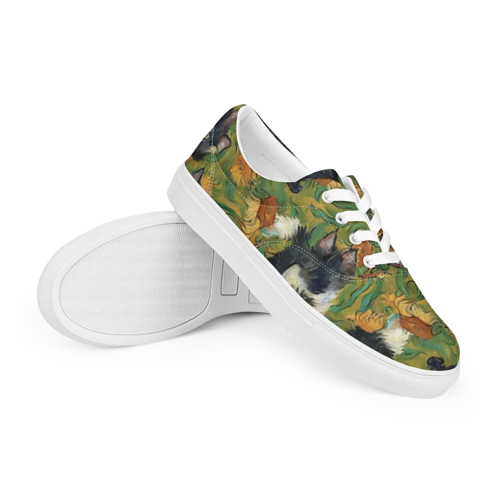 Marigold Catwalk on Men's Lace-Up Canvas Shoes — Right Front