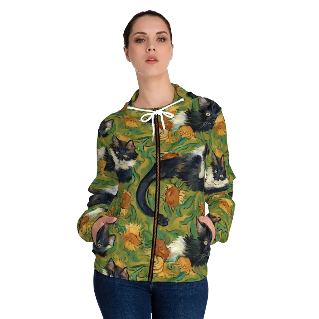 Marigold Catwalk on Women's Full-Zip Hoodie — Front On Person