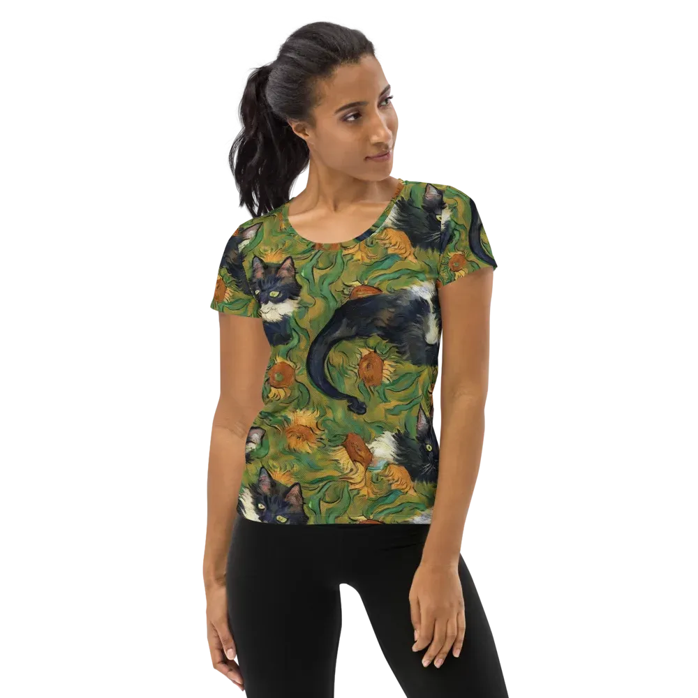 Marigold Catwalk on Women's Athletic T-Shirt — Front