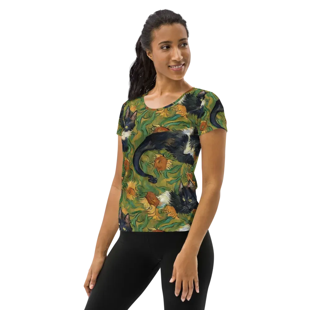 Marigold Catwalk on Women's Athletic T-Shirt — Left