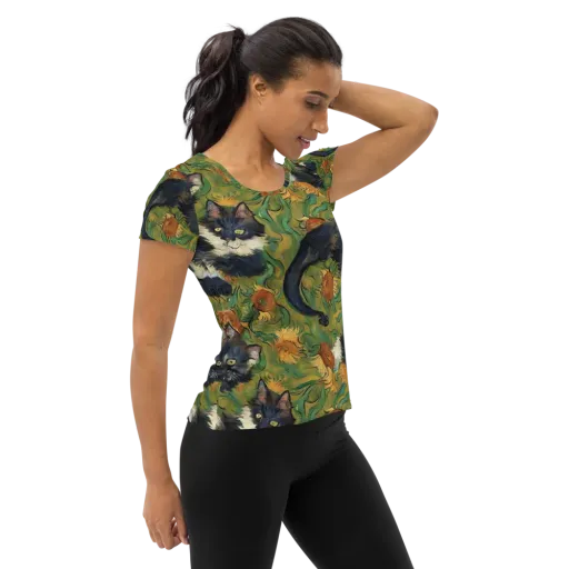 Marigold Catwalk on a Women's Athletic T-Shirt