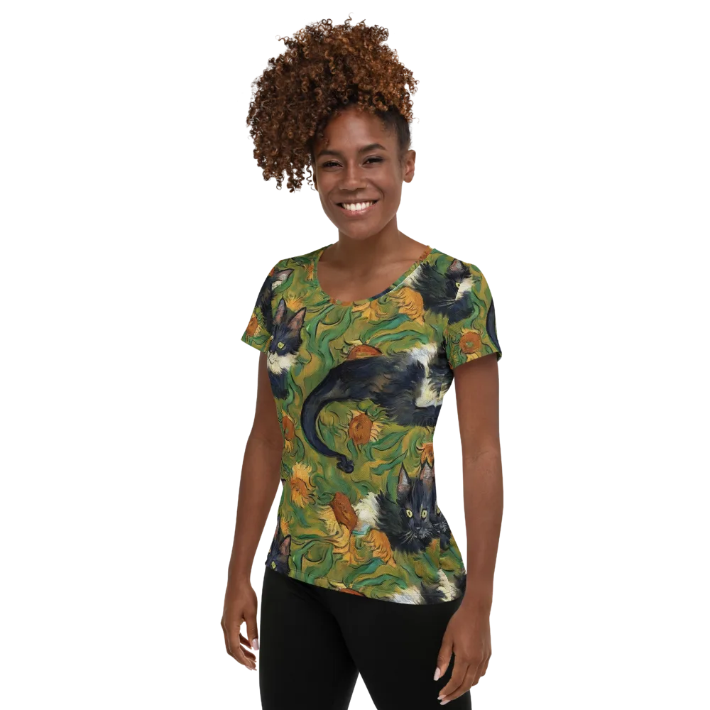 Marigold Catwalk on Women's Athletic T-Shirt — Left