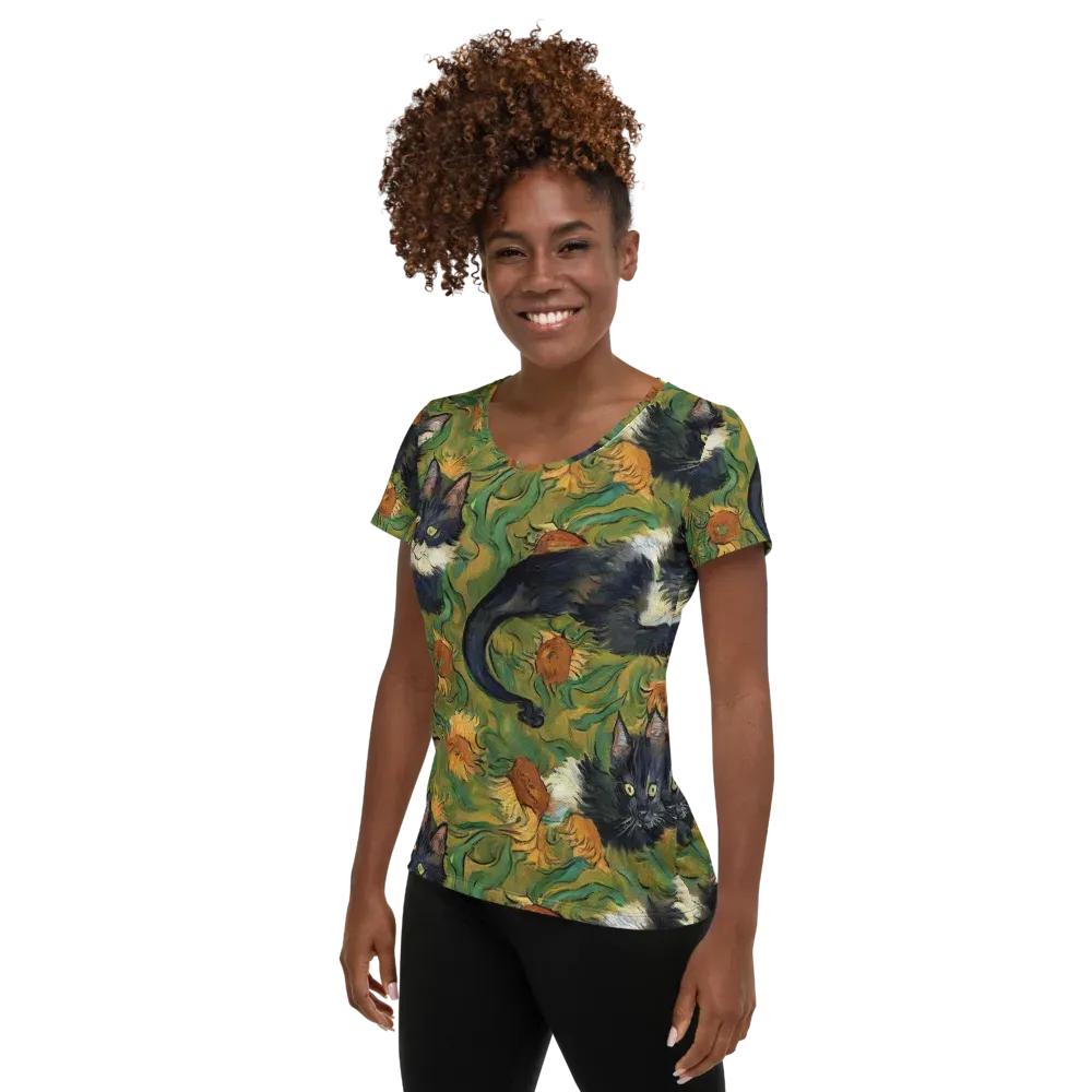 Marigold Catwalk on Women's Athletic T-Shirt — Left
