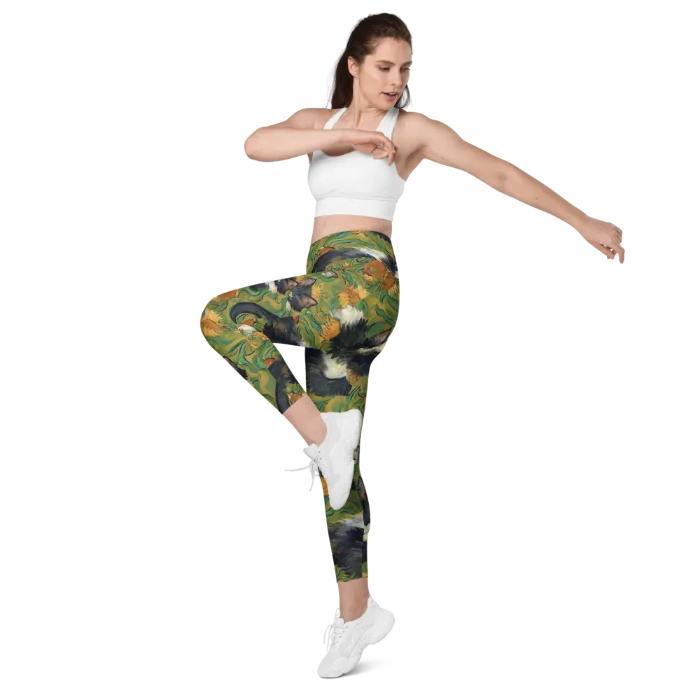 Marigold Catwalk on Leggings with Pockets — Left Front