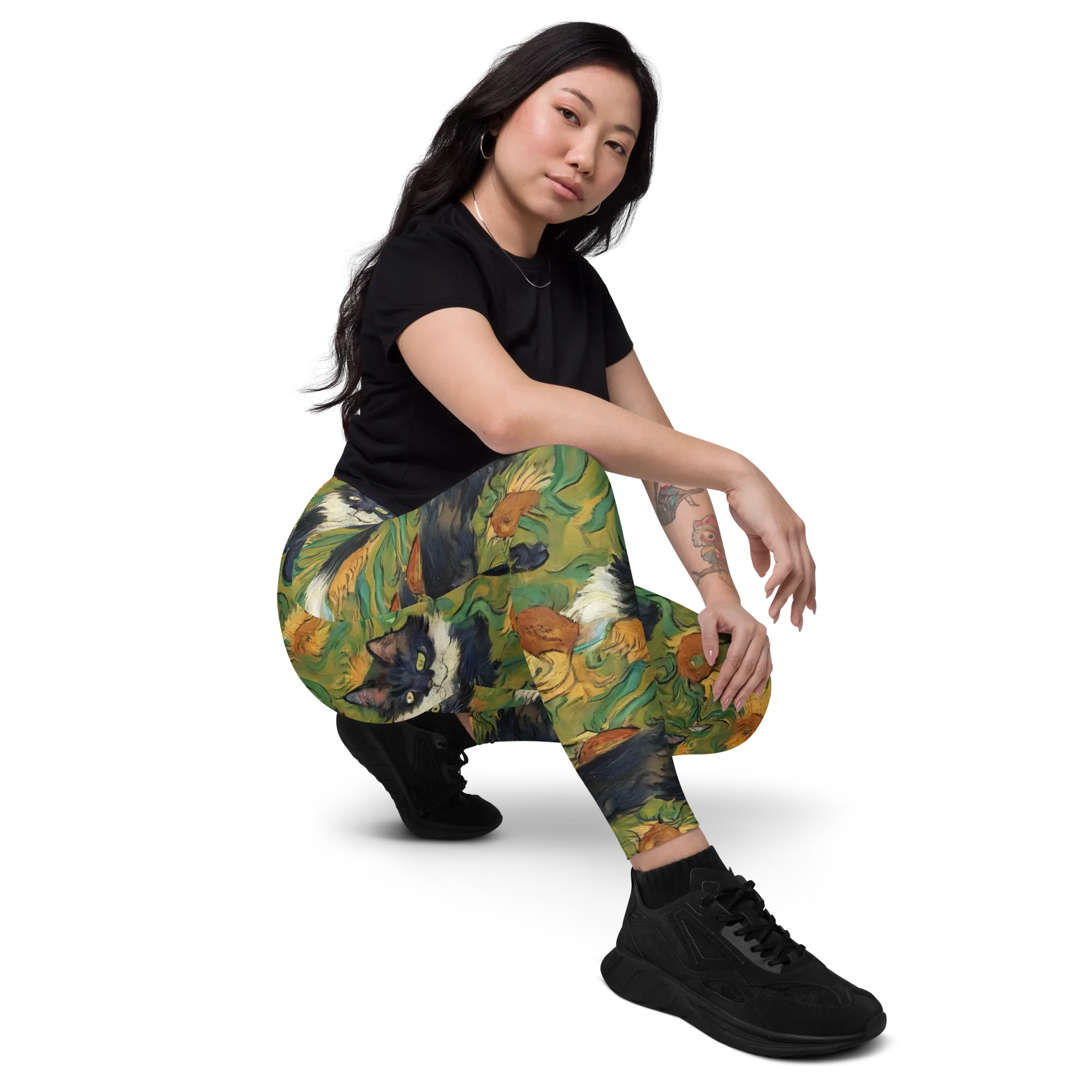 Marigold Catwalk on Leggings with Pockets — Right Front